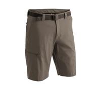 maier sports Men's Huang Hiking Trousers, Outdoor Shorts with Integrated Belt, Trekking Pants Teak