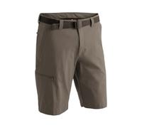 maier sports Men's Huang Hiking Trousers, Outdoor Shorts with Integrated Belt, Trekking Pants Teak