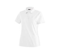 maier sports Ulrike, Women's Polo Shirt, Lightweight Piqué Functional Polo Shirt for Hiking and Leisure, Dryprotec Technology, Breathable, NFC Chip for Easy Recycling, White, 44