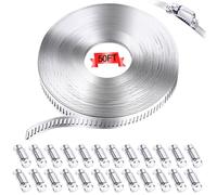 maierke 304 Stainless Steel Hose Clamp Assortment Kit,DIY 50FT Metal Strap + 24 Stronger Fasteners,Adjustable Worm Gear Hose Clamps Screw Clamps for Pipe,Tube,Duct and Fuel Line
