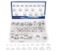 maierke 580PCS Crush Washer Oil Drain Plug,18 Sizes Aluminum Oil Drain Plug Gasket Assortment,Automotive Engine Oil Plug Crush Washers (M6 M8 M10 M12 M14 M16 M18 M20 M22 M24)