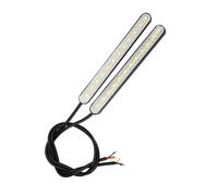 MAIEYTE Motorcycle Indicators 1Pair Motorcycle Tail Light Bar Dual Color Rear Left Right Brake Stop Lamp License Plate Lights Flowing Strobe(White)
