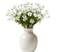 maifey 12 PCS Artificial Daisies, 19.7in Long Stem Silk Fake Flowers Daisy Bouquet, That Look Real, Durable Color for Arrangement Home, Kitchens, Wedding, Party Decor, White