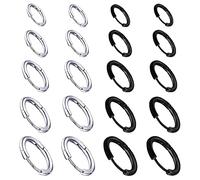Maigendoo 10 Pair Titanium Steel Loop Earrings Set for Men Women, Cartilage Piercing Earrings, Steel Hoop Earrings for Couples, 8mm-16mm, Black Silver
