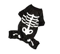 Maigllra Dog Skeleton Costume Glow in the Dark Pet Halloween Jumpsuit 4 Legged Onesie for Small Medium Large Dog, M