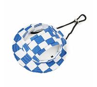 Maigllra Dog Sun Hat Cute Pet Hat Trucker Hat with Ear Holes for Sun Protection Adjustable Square Print Cotton Fisherman's Hat for for Small Medium Dogs Cats