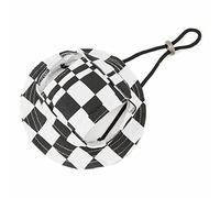 Maigllra Dog Sun Hat Cute Pet Hat Trucker Hat with Ear Holes for Sun Protection Adjustable Square Print Cotton Fisherman's Hat for for Small Medium Dogs Cats