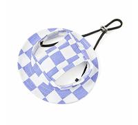 Maigllra Dog Sun Hat Cute Pet Hat Trucker Hat with Ear Holes for Sun Protection Adjustable Square Print Cotton Fisherman's Hat for for Small Medium Dogs Cats