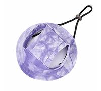 Maigllra Dog Sun Hat Cute Pet Hat Trucker Hat with Ear Holes for Sun Protection Adjustable Tie-dye Printing Cotton Fisherman's Hat for for Small Medium Dogs Cats