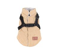 Maigllra Quilting Pet Jacket for Medium Large Dogs Fleece Inside, Warm Dog Coat Thicken with Traction Buckle Design Suit for Winter Autumn Spring, Beige XL