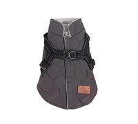 Maigllra Quilting Pet Jacket for Medium Large Dogs Fleece Inside, Warm Dog Coat Thicken with Traction Buckle Design Suit for Winter Autumn Spring, Grey L