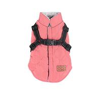 Maigllra Quilting Pet Jacket for Medium Large Dogs Fleece Inside, Warm Dog Coat Thicken with Traction Buckle Design Suit for Winter Autumn Spring, Pink M