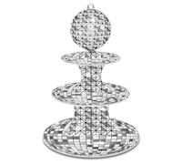 MAIGO 3 Tier Disco Ball Decorations Cupcake Stand-Glitter Mirror Disco Party Theme Decorations for Girls,1970s Disco Ball Cupcake Stand Decorations Cupcake for Birthday Disco Theme 70s Party Supplies