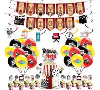 MAIGO 52Pcs Movie Night Accessories Set - Movie Night Decorations, Kit Movie Theme Party Supplies, Cinema Room Accessories, Movie Themed Party Decorations, Cinema Night Supplies for Kids Adults