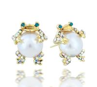 MAIGO frog earrings - gloden Diamond setting animal girls silver earrings, Vintage Frog Shaped Stud Earrings Cute Animal Earrings gifts for Teens Girls women Frogs Jewelry, cute jewellery gifts