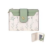 MAIGO Green Printed Leather Purse for Women - Ladies Small Wallet With Hardware Pull Head and Coin Position, Card Compartments (Green)