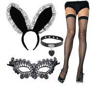 MAIGO Playboy Black Bunny Costume for Women - Accessories, Ears Set, Halloween Costume
