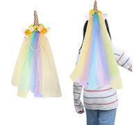 MAIGO Unicorn Headband - Unicorn Headband with Wigs Unicorn Headbands for Girls Colorful Unicorn Wigs Fancy Dress up Girls Headbands for Kids (GLOD)
