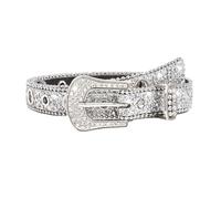 MAIGO Y2k Belt - Blue Pink Black Sparkly Rhinestone Belt Buckles Womens Fashion Y2k Accessories Jeans Dress Western Cowgirl Bling Studded Design (SILVER)