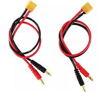 Maigridy 2Piece XT60 Plugs To 4.0mm Banana Adapter Cord 14AWG Flexible Silicone Wiring 30cm For B6 Charging Heavy Duty Car Hobbys Charging Cable