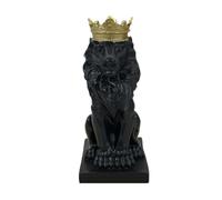 Maigridy Crowned Animal Statue Table Decoration Handmade Desk Resin Ornament 14.5cm Tall For Wine Cabinet And Home Decoration Crowned Sculpture