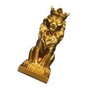 Maigridy Crowned Animal Statue Table Decoration Handmade Desk Resin Ornament 14.5cm Tall For Wine Cabinet And Home Decoration Crowned Sculpture