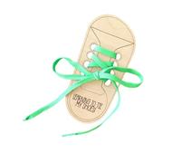 Maigridy Educational Wood Lacing Shoe Toy With Colorful Shoelace For Toddler Learning To Tie Shoes And Boosting Independence Parent Child Interaction