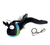 Maigridy Interaction Pet Hanging Plush Toy Teaser Animal Squeaky Animal With Feathered Tail For Indoor Cats Entertainments Interaction Pet Plush