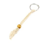 Maigridy Keychain Cord Empty Stone Holder Keyring Cord Crystal Holder Hanging-Ornaments Adjustable Bag Charm Expandable Netting Natural
