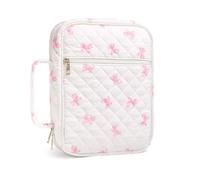 Maigridy Portable Quilted Cover for Women Travel Prayer Book Organizers with Multiple Pockets and Cotton Carry Handle Dustproof Storage Organizers