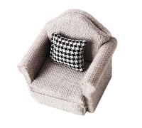 Maigridy Realistic Linen Plush Sofa for Toyhouse 1/12 Scale Single Couch Jewelry Holder Supply Realistic Dollhouses Furniture Decors