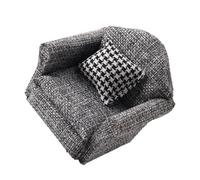 Maigridy Realistic Linen Plush Sofa for Toyhouse 1/12 Scale Single Couch Jewelry Holder Supply Realistic Dollhouses Furniture Decors