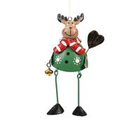 Maigridy Santa Snowman Elk Metal Pendant Christmas Tree Home Decorations Red Green Andwhite Ornaments Holiday Hanging Pendants Country DecorationsChristmas Tree Hanging Ornaments