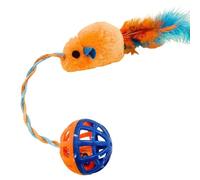 Maigridy Soft Cats Toy Noise Making Bells Pet Training Plush Teaser for Pet Lover and Kitten Exercise Interactive Cats Teaser Ball