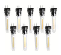Maihaha 9 Pack 12V Low Voltage S14 LED Bulbs Plug in, 1W S14 Replacement Bulbs for Festoon Lights Outdoor, Warm White 2200K