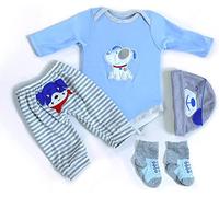 MAIHAO Reborn Baby Doll Clothes for 17-22 Inch Newborn Baby Dolls Clothing Boy Outfit Accessories【Puppy Pattern 4pcs Set 】