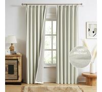 MAIHER Full Blackout 90 Inch Curtains Pinch Pleated Drapes, Linen Textured Back Tab Curtains for Bedroom, Thermal Insulated Heat Saving Pleated Drapes, 40" W x 90" L, 2 Panels