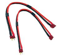 Maihuijia 2 PCS Deans T-Type Male Plug Connector to T-Type Female Plug Connector Adapter with 30cm 14AWG Silicone Cable