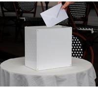 MaiiTiproll White Acrylic Wedding Card Box with Slot, DIY Large Card Box with Assembly Parts, Party Cards Receiving Box for Birthdays, Graduation & Baby Shower, Easy for Traveling(10x10x6.18)