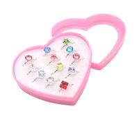 Maiitmor Girls Toy Ring Set, Beads, Jelly, Popular, Finger Ring, Cute Princess, Green Day, Pretty Cure, Halloween, Christmas Gift, Accessory, Birthday Gift, Size Adjustable, Storage Box Included