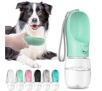 Maiiu - Portable Dog Water Bottle with Drinker, Leak Proof, Ideal for Walks, Hiking and Camping (Green, 12 oz)
