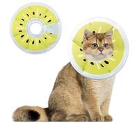 Maiiu Soft Adjustable Cat Cone Collar, Comfortable Cat Recovery Collar Suitable for Various Types of Cats,Elizabethan Neck Protective Collar for Cats After Surgery (Gold Kiwi, Small)