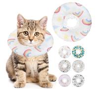 Maiiu Soft Cat Cone Collar, Cute Cats Recovery Collar Suitable for Small, Medium, Large cat,Elizabethan Neck Collar for Cats After Surgery (Rainbow, Small)