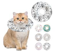 Maiiu Soft Cat Cone Collar, Cute Cats Recovery Collar Suitable for Small, Medium, Large cat,Elizabethan Neck Collar for Cats After Surgery (Cow, Large)