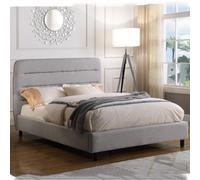 maija velvet double bed in light grey