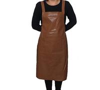 Maijia Chef Apron for Men & Women Waterproof Leather Apron with 2 Pockets for Pro Chef, Barista, Restaurant, Woodworker, Shop, Bartender