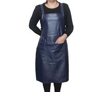 Maijia Chef Apron for Men & Women Waterproof Leather Apron with 2 Pockets for Pro Chef, Barista, Restaurant, Woodworker, Shop, Bartender