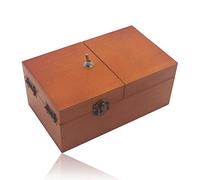 Maijia Useless Box - Wooden Leave Me Alone Machine That Turns Itself Off - Real Wood Desk Decoration for Christmas and New Year Gifts (Brown-No Logo)