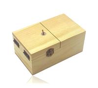 Maijia Useless Box Wooden Turns Itself Off Useless Box Leave Me Alone Machine Box with Real Wood Desk Decoration for Christmas New Year Gifts (Beige-No Logo)