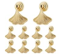 MAIJIAJU 10Pcs Ginkgo Leaf Cabinet Knobs, Antique Gold Knobs with Screws